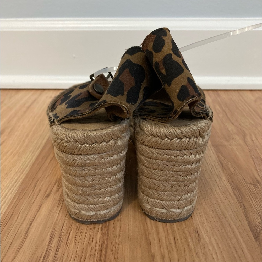 Pedro Garcia Orquidea Leopard Print Wedge Espadrille Sandals - Picture 5 of 9